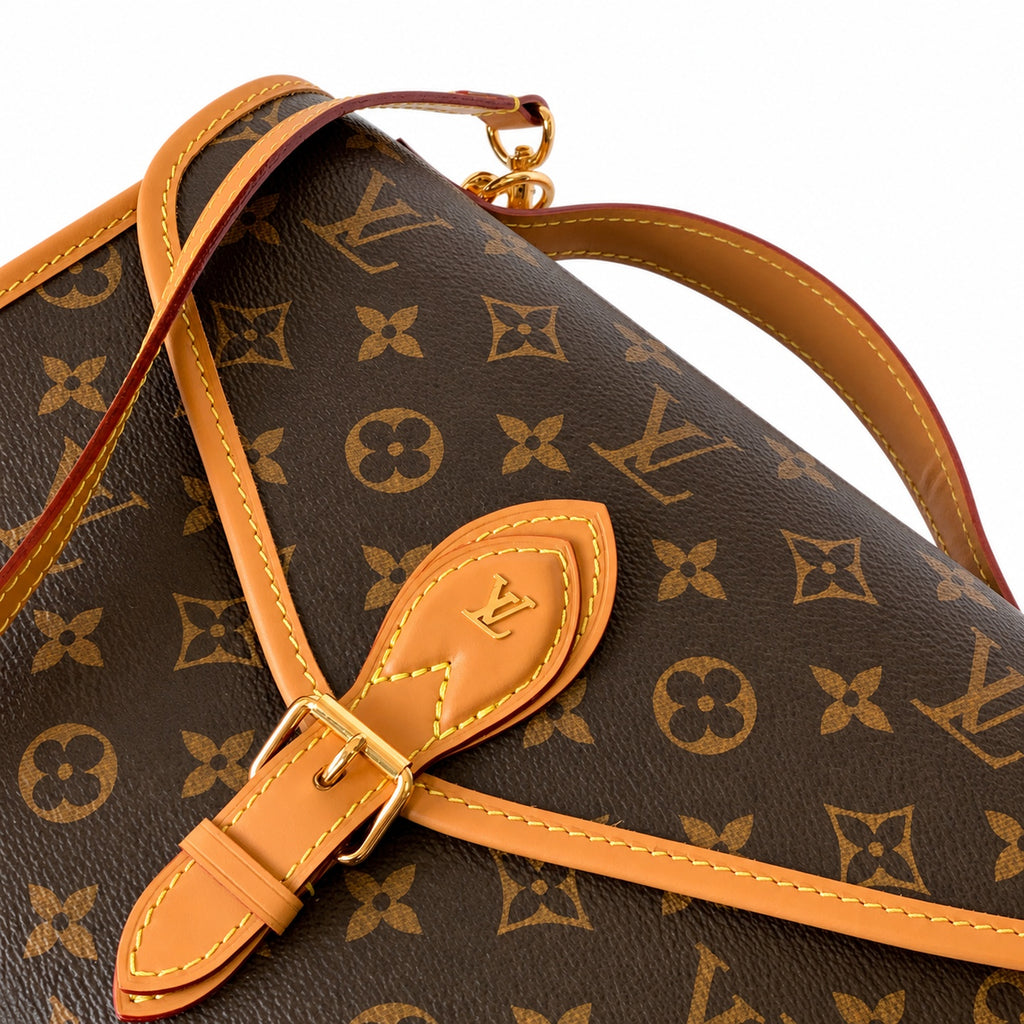 Louis Vuitton Large Canvas Leather Gold Handbag