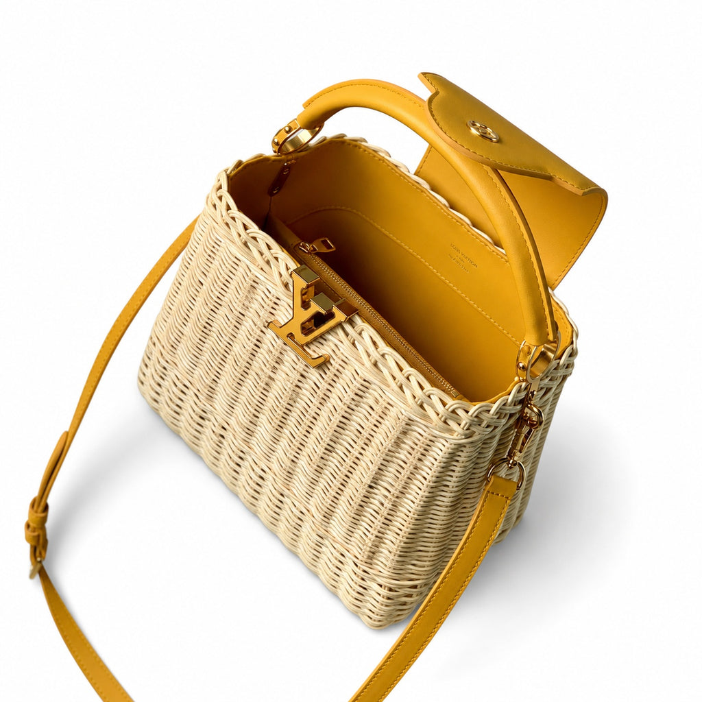Louis Vuitton Capucines Small Leather Yellow Handbag