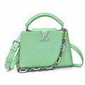 Louis Vuitton Capucines Small Leather Green Silver Handbag