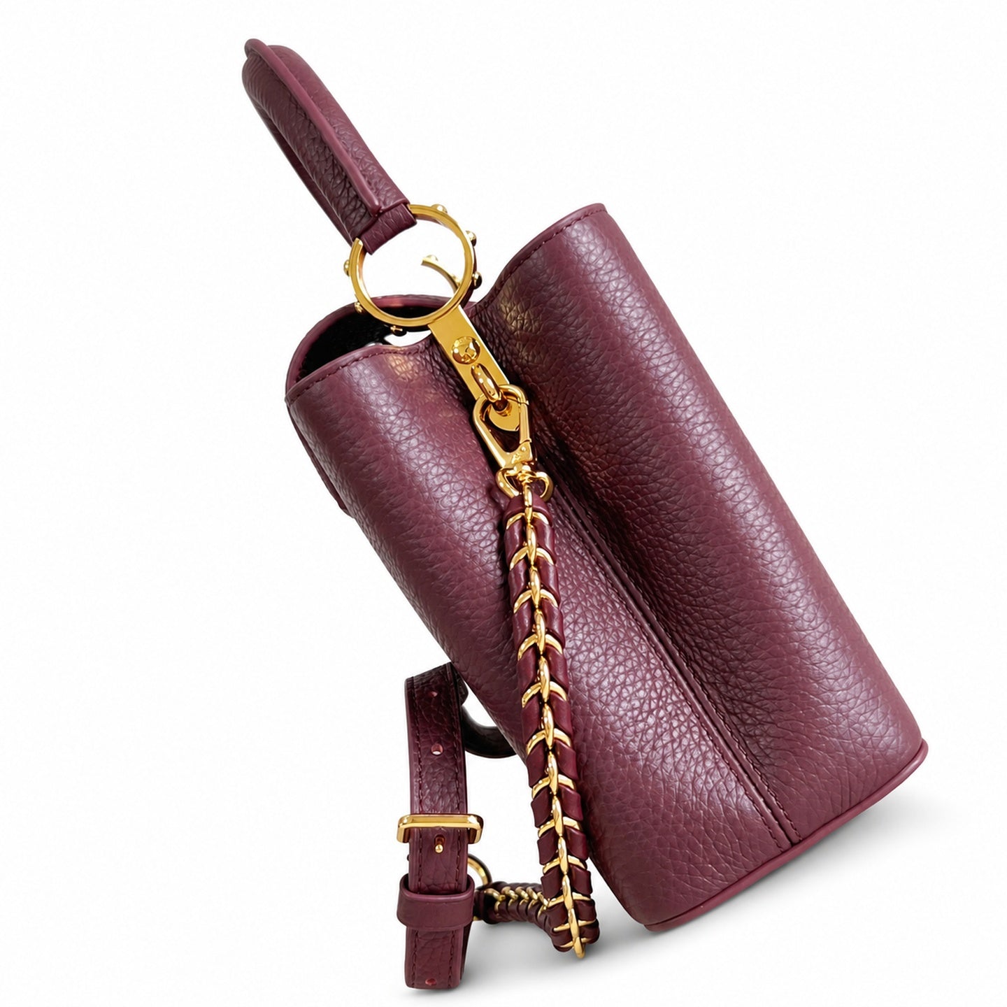 Louis Vuitton Capucines Small Leather Burgundy Handbag