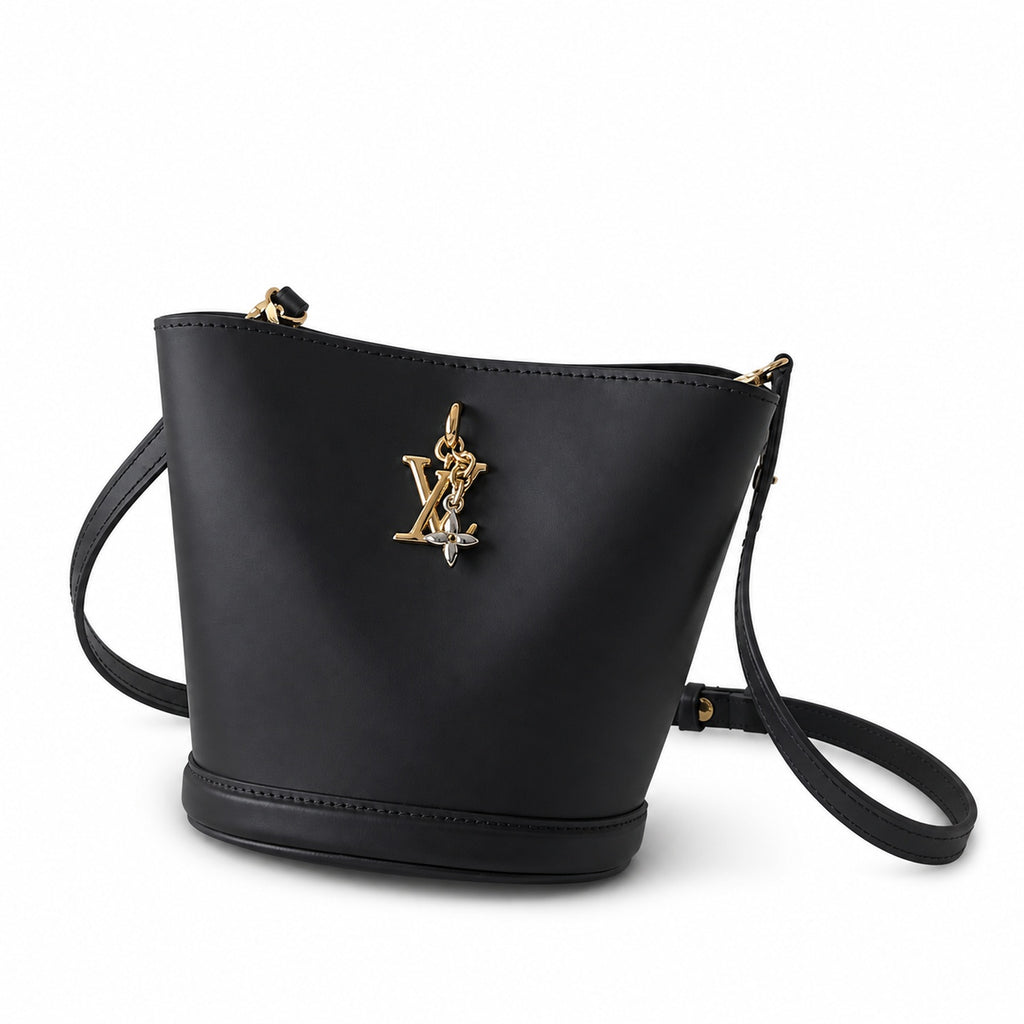 Louis Vuitton Mini Velvet Leather Black Gold Silver Handbag
