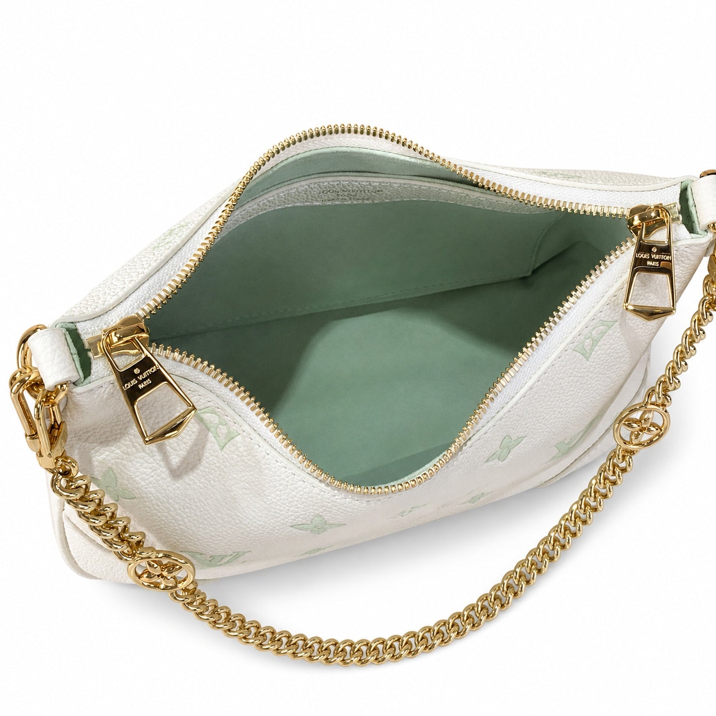 Louis Vuitton Boulogne Small Silk Jacquard Leather Green Gold Handbag