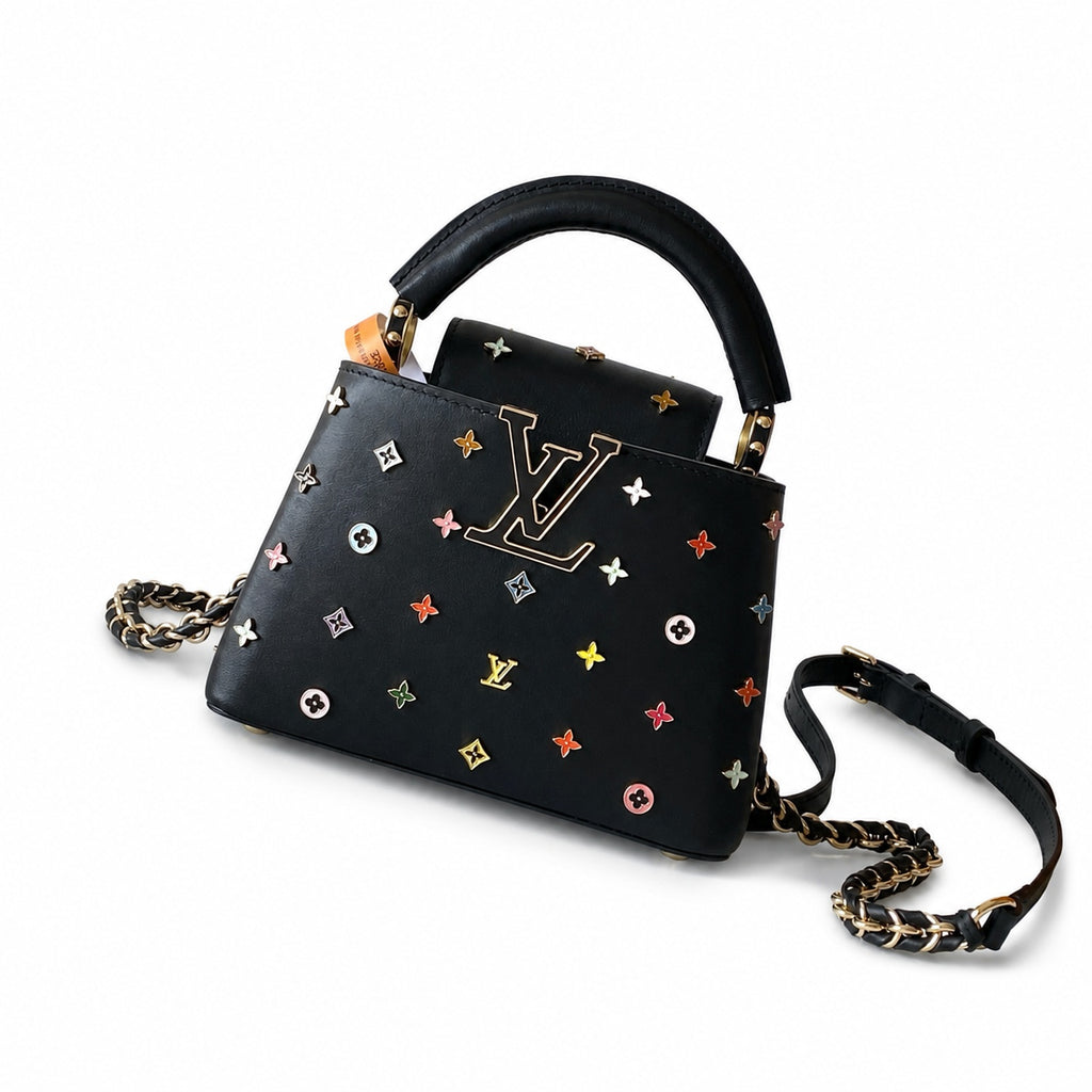 Louis Vuitton Takashi Murakami Leather Black White Handbag