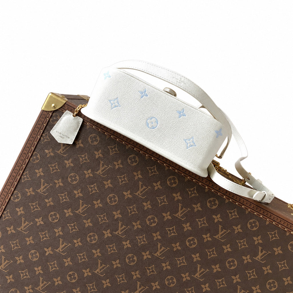 Louis Vuitton Diane Small Leather White Blue Gold Handbag