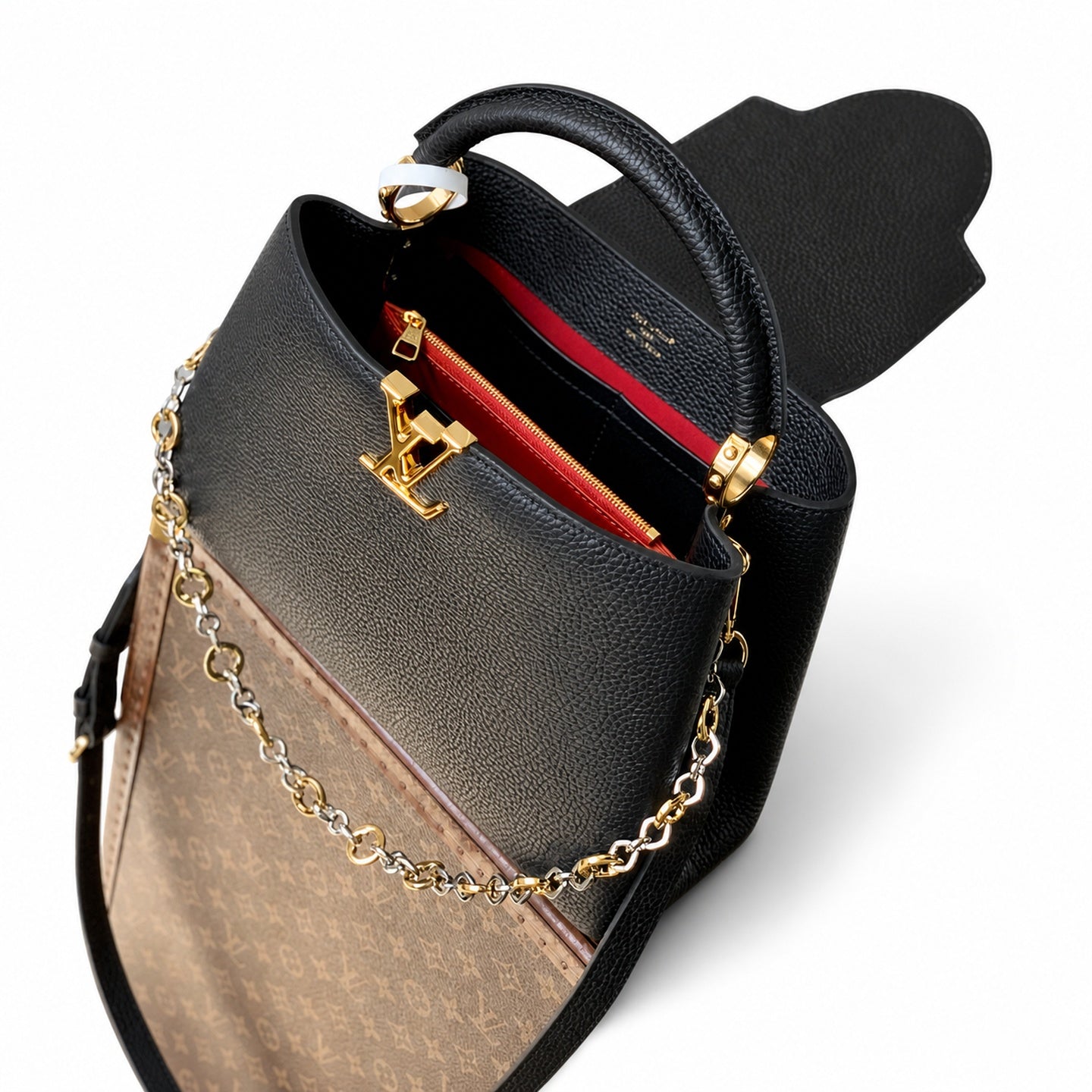 Louis Vuitton Capucines Medium Leather Black Handbag