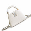 Louis Vuitton Capucines Mini Leather White Blue Handbag