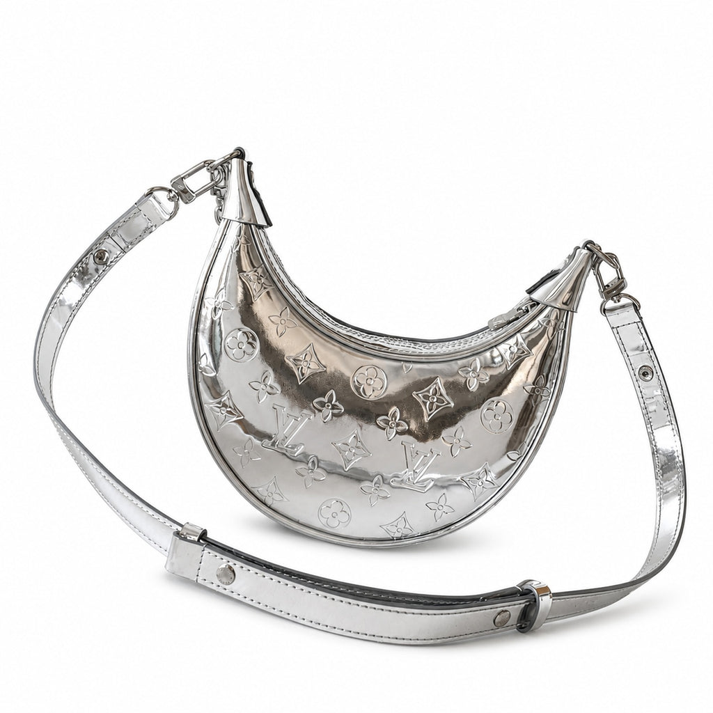 Louis Vuitton Loop Small Canvas Patent Leather Silver Handbag