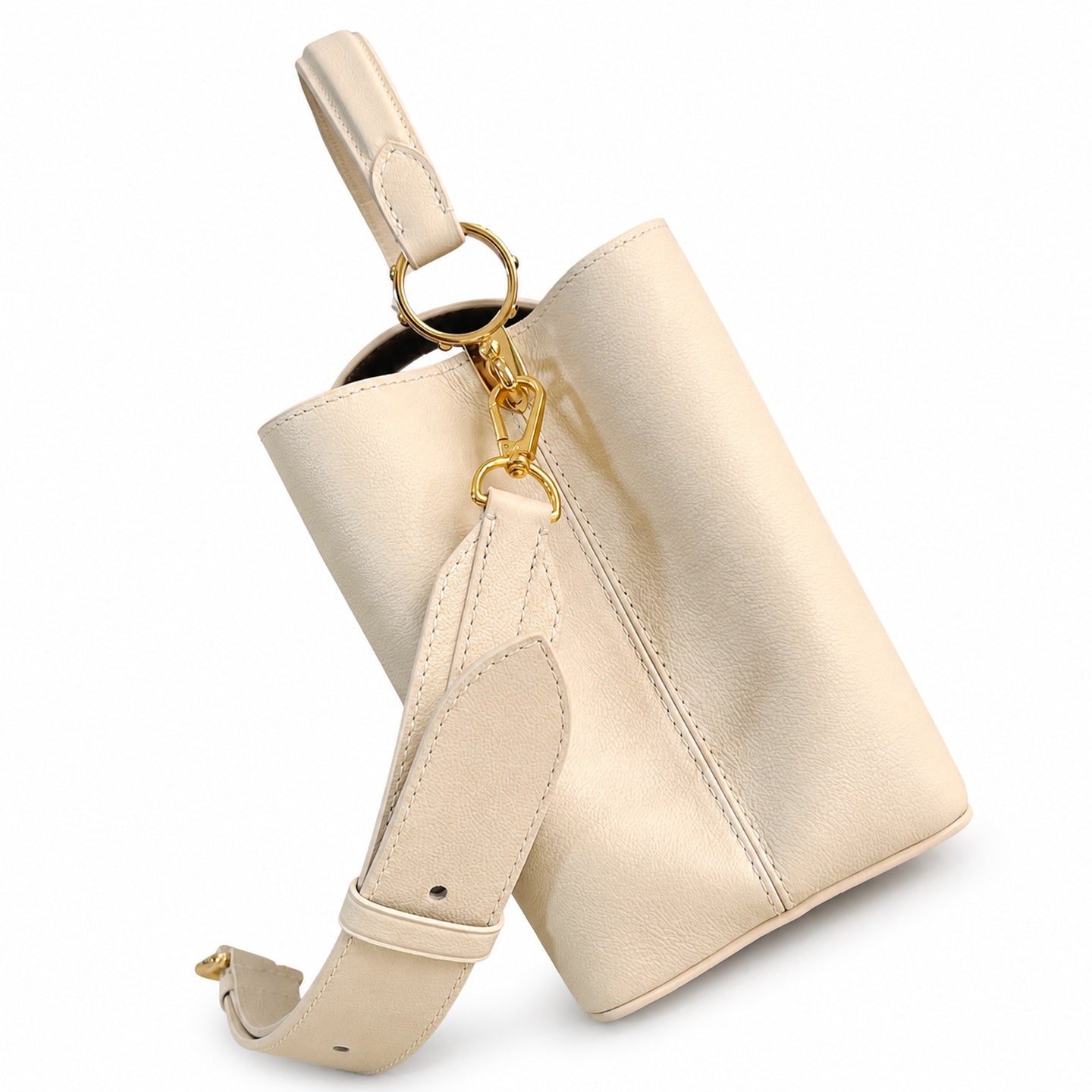 Louis Vuitton Capucines Medium Suede Leather White Brown Handbag
