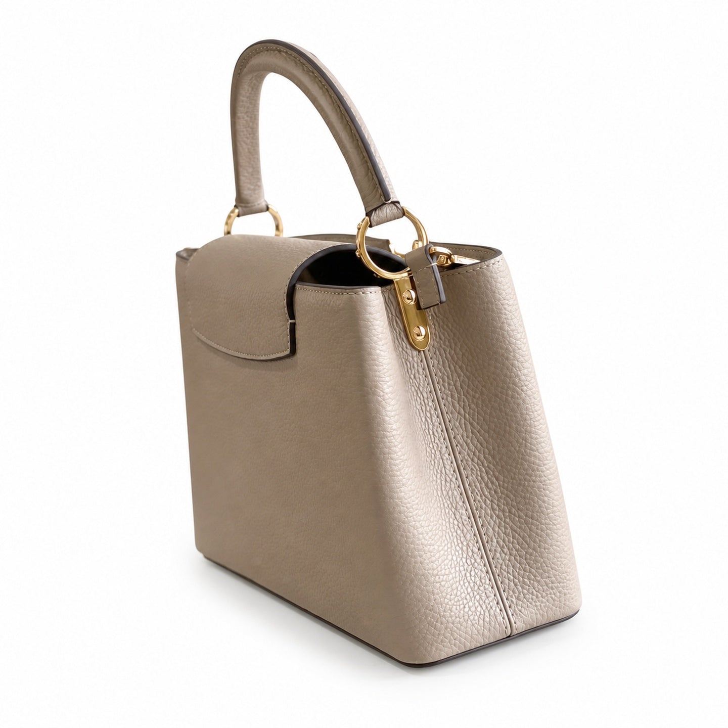 Louis Vuitton Capucines Medium Snakeskin Leather Gray Gold Handbag