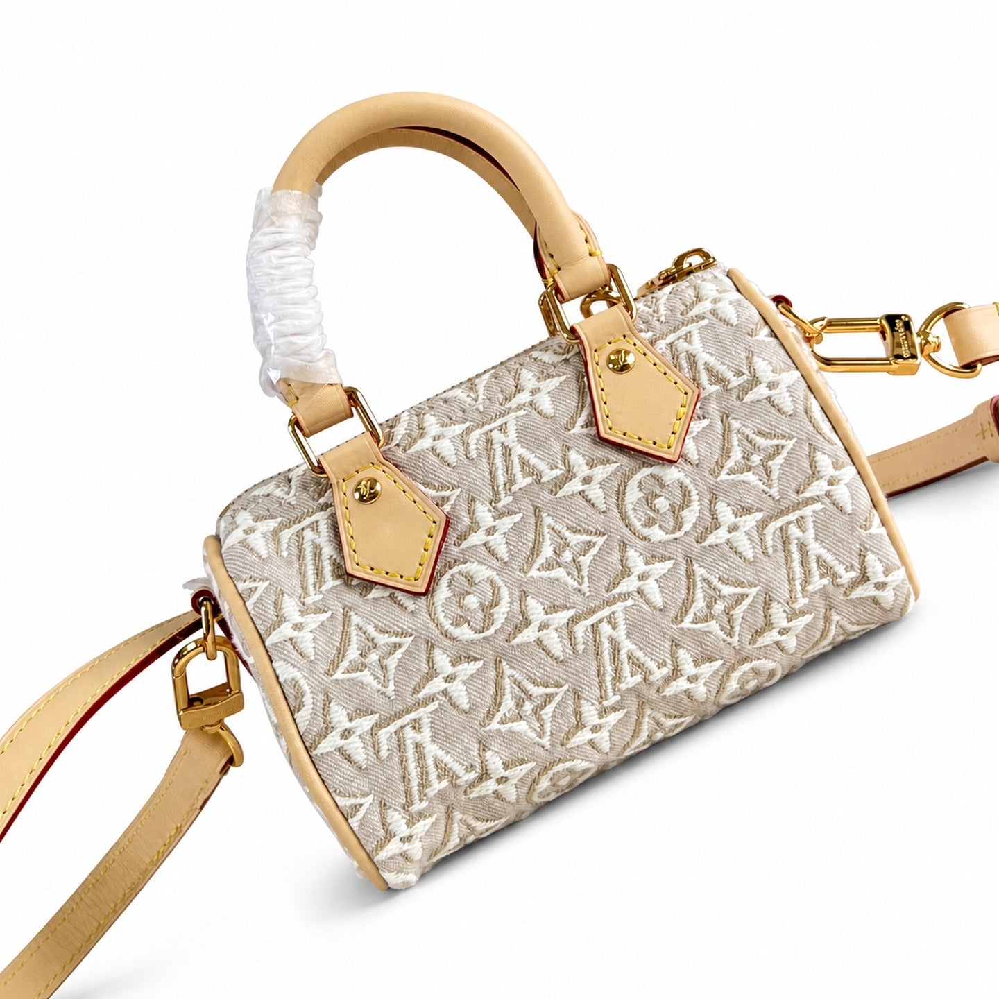 Louis Vuitton Speedy Canvas Jacquard Leather Handbag