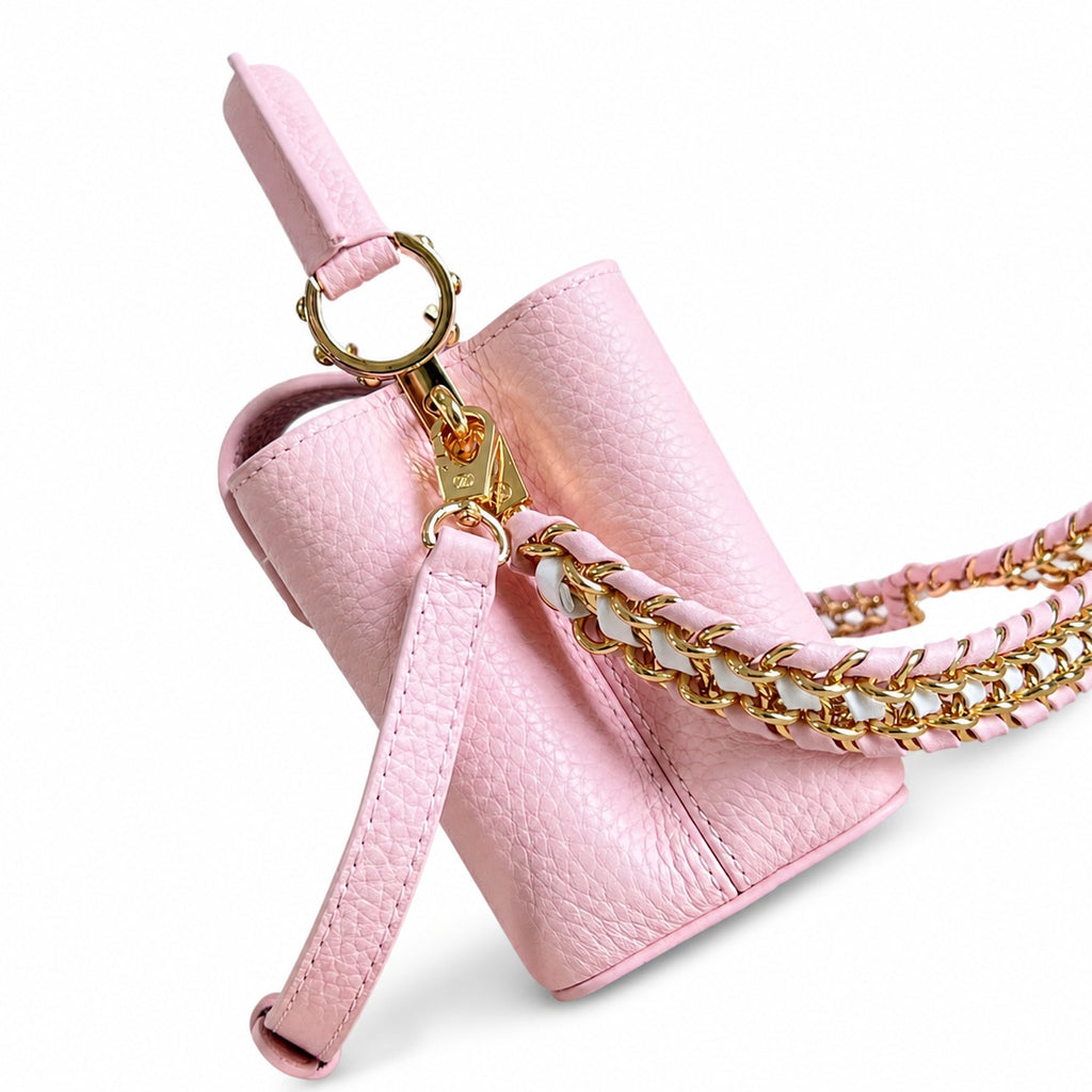 Louis Vuitton Capucines Mini Knit Leather Pink Handbag
