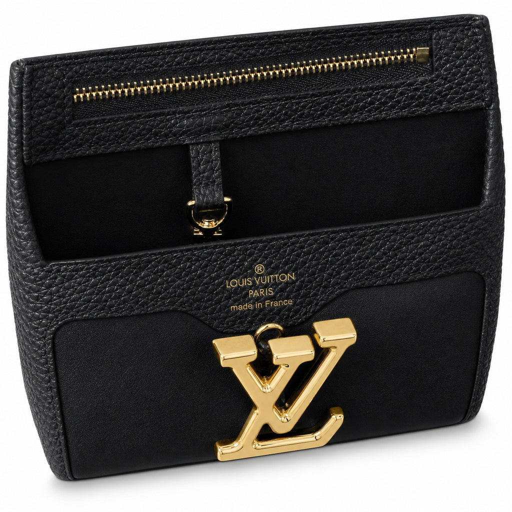Louis Vuitton Capucines Leather Black Handbag