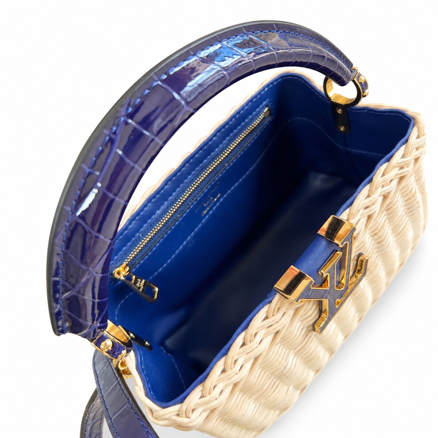 Louis Vuitton Capucines Mini Leather Blue Handbag