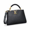 Louis Vuitton Capucines Leather Black Handbag