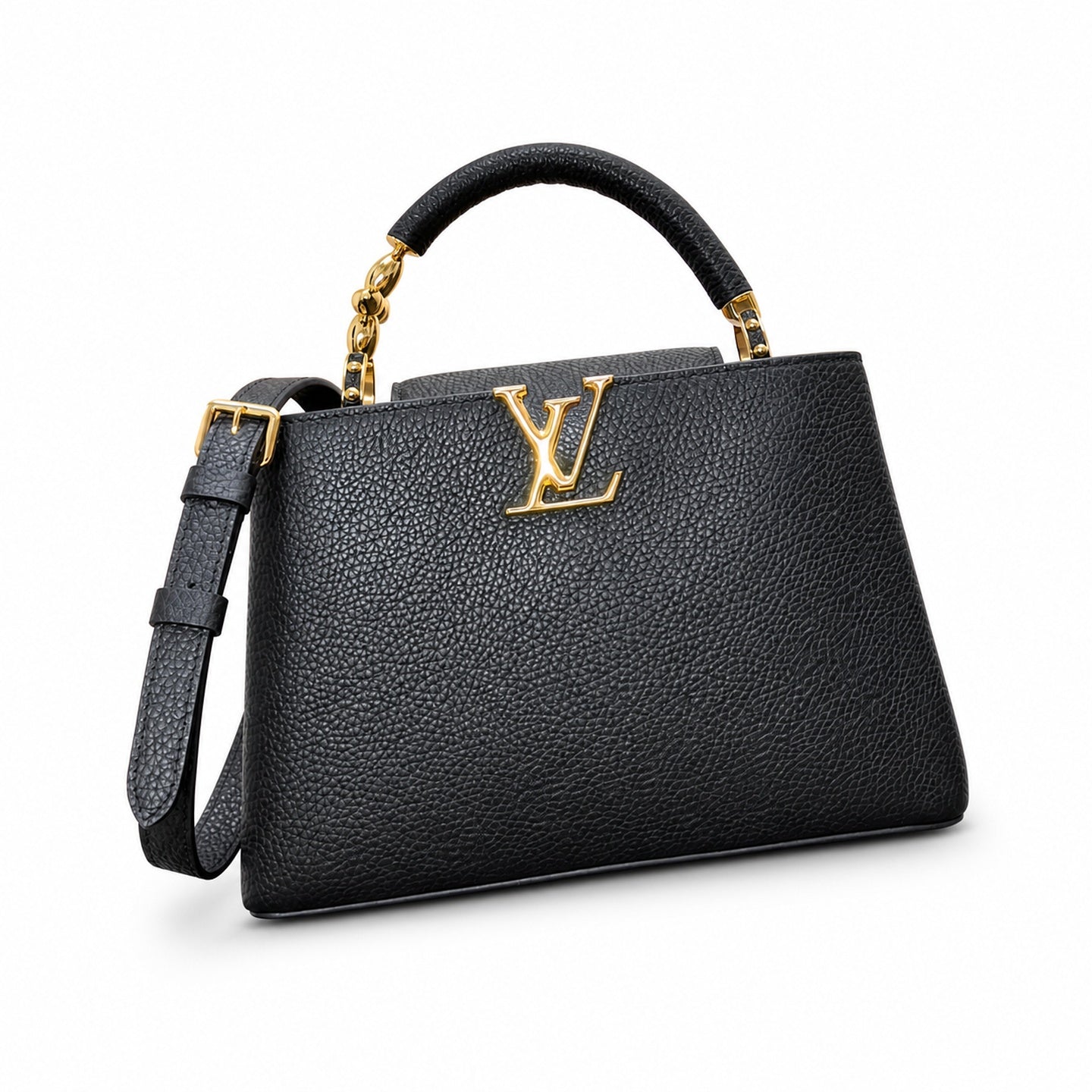 Louis Vuitton Capucines Leather Black Handbag