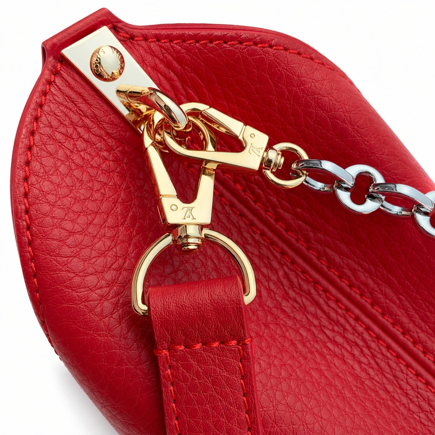 Louis Vuitton Capucines Small Leather Red Handbag