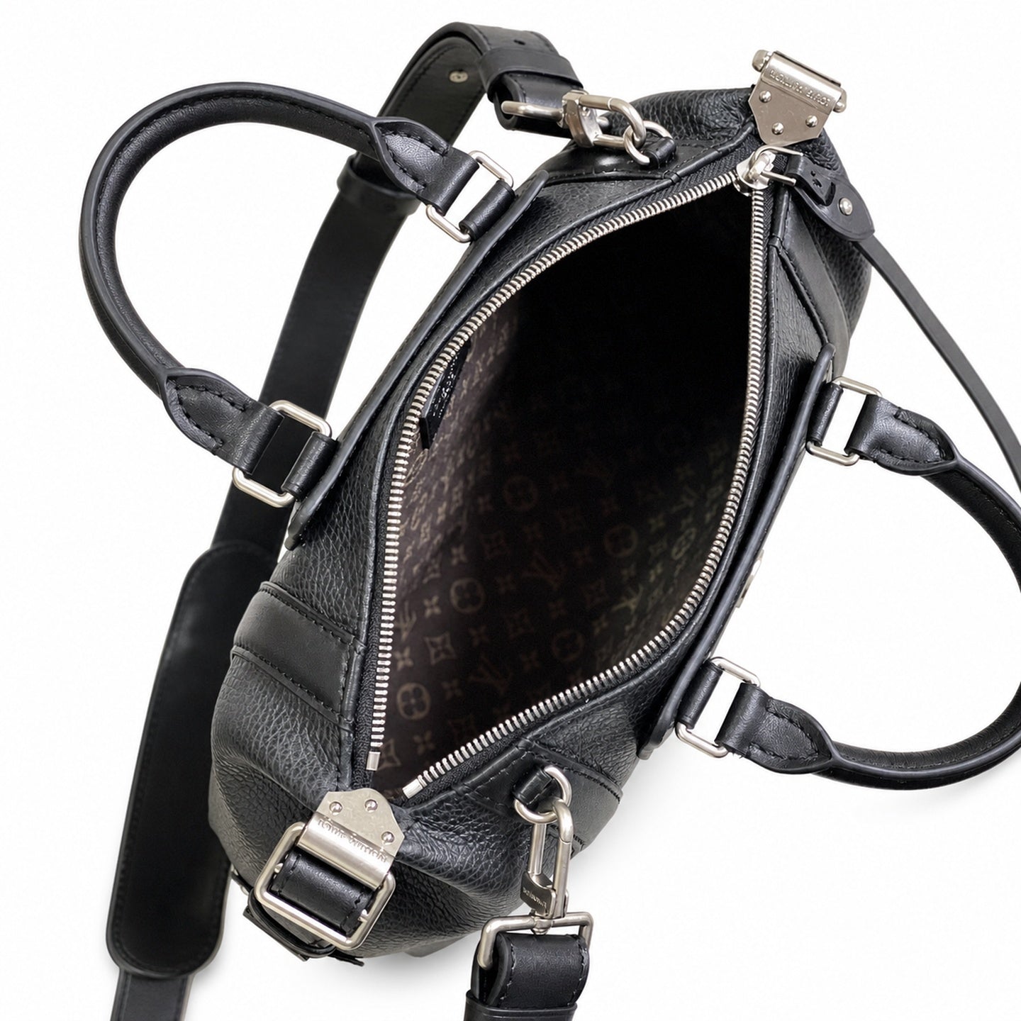 Louis Vuitton Small Leather Black White Handbag