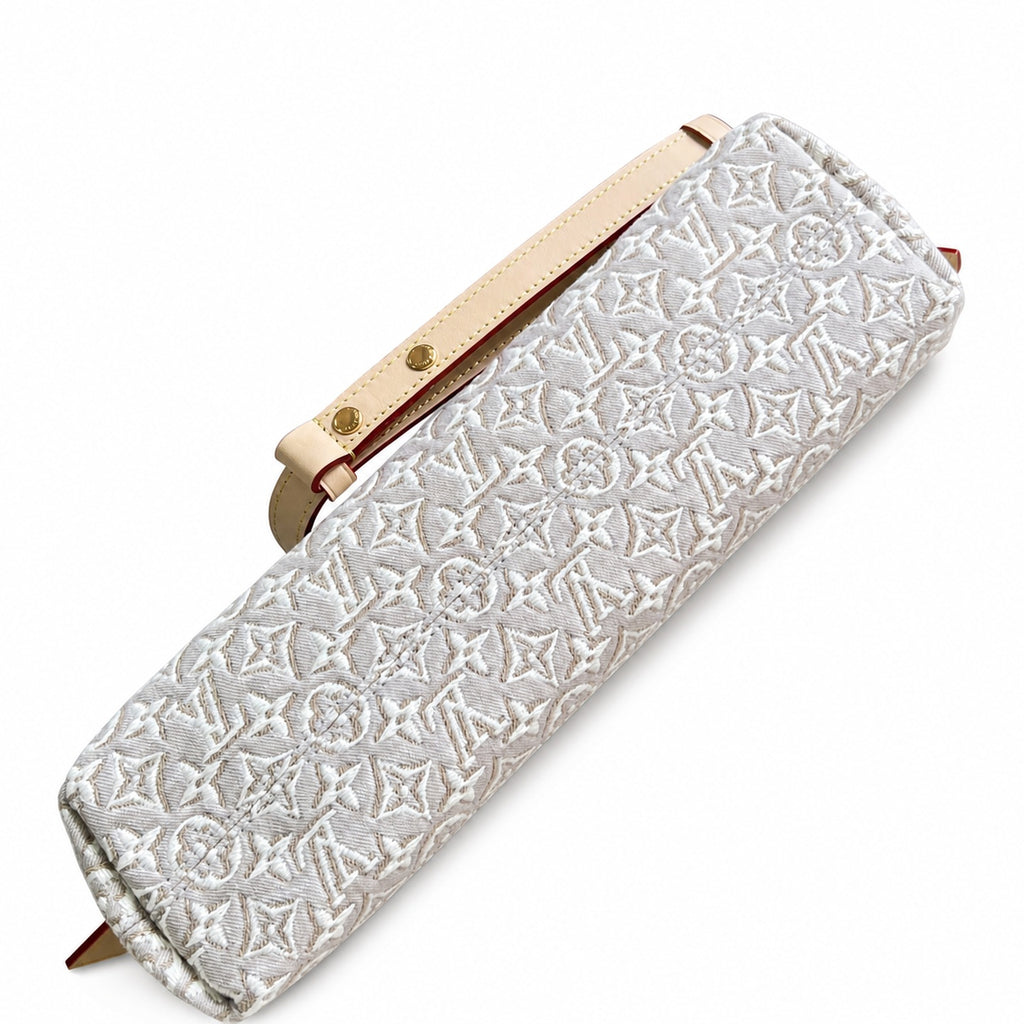 Louis Vuitton CarryAll Embroidered Cotton Canvas Jacquard Leather Handbag