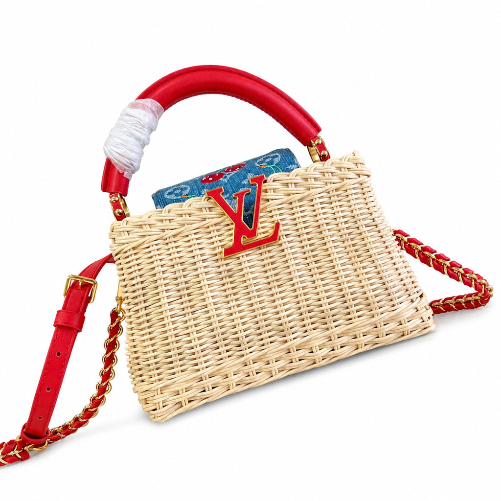 Louis Vuitton Capucines Takashi Murakami Mini Red Handbag
