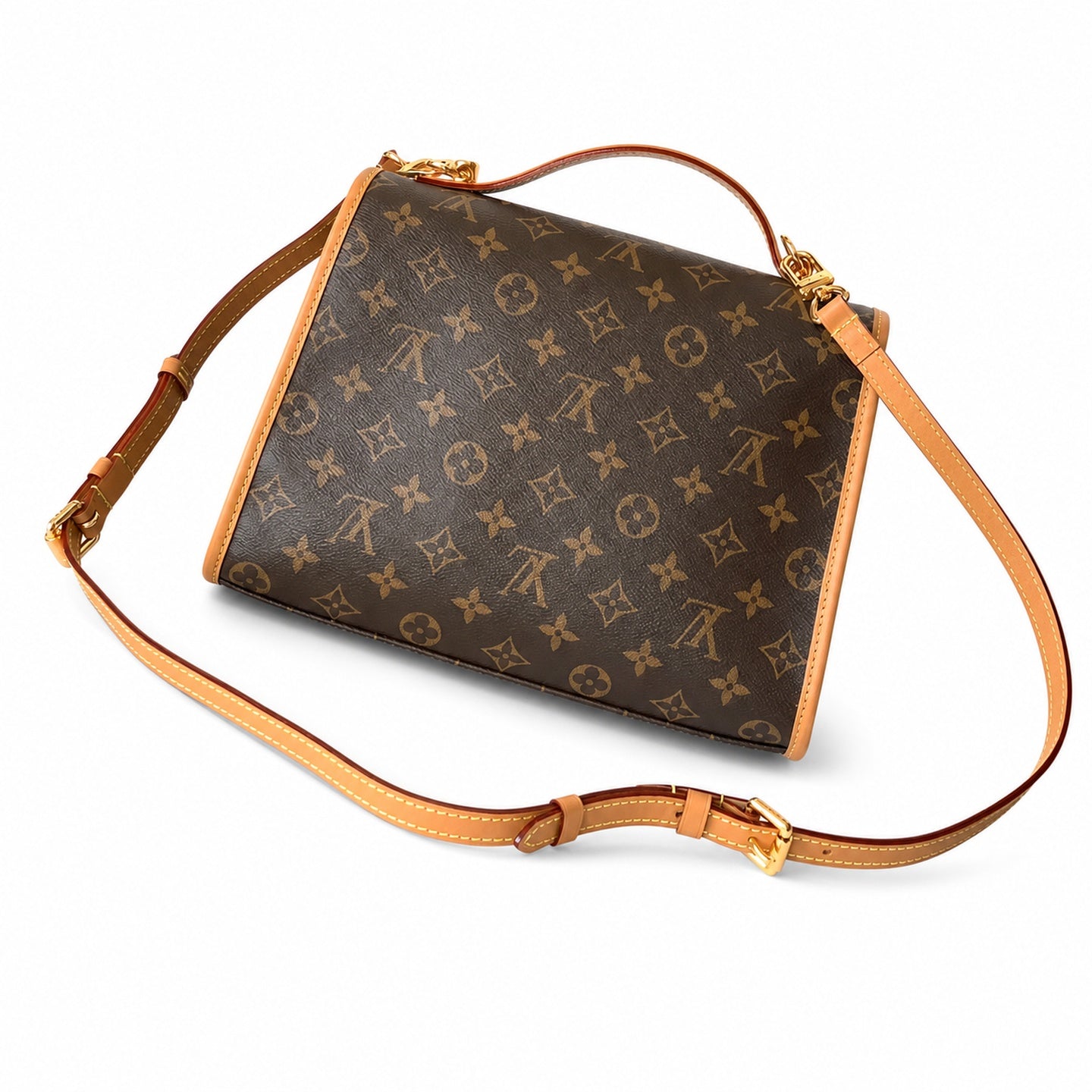 Louis Vuitton Large Canvas Leather Gold Handbag