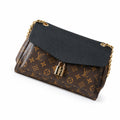 Louis Vuitton Canvas Leather Black Gold Handbag
