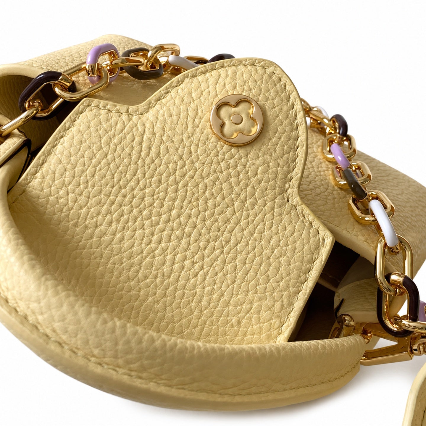 Louis Vuitton Capucines Small Leather Black Yellow Handbag