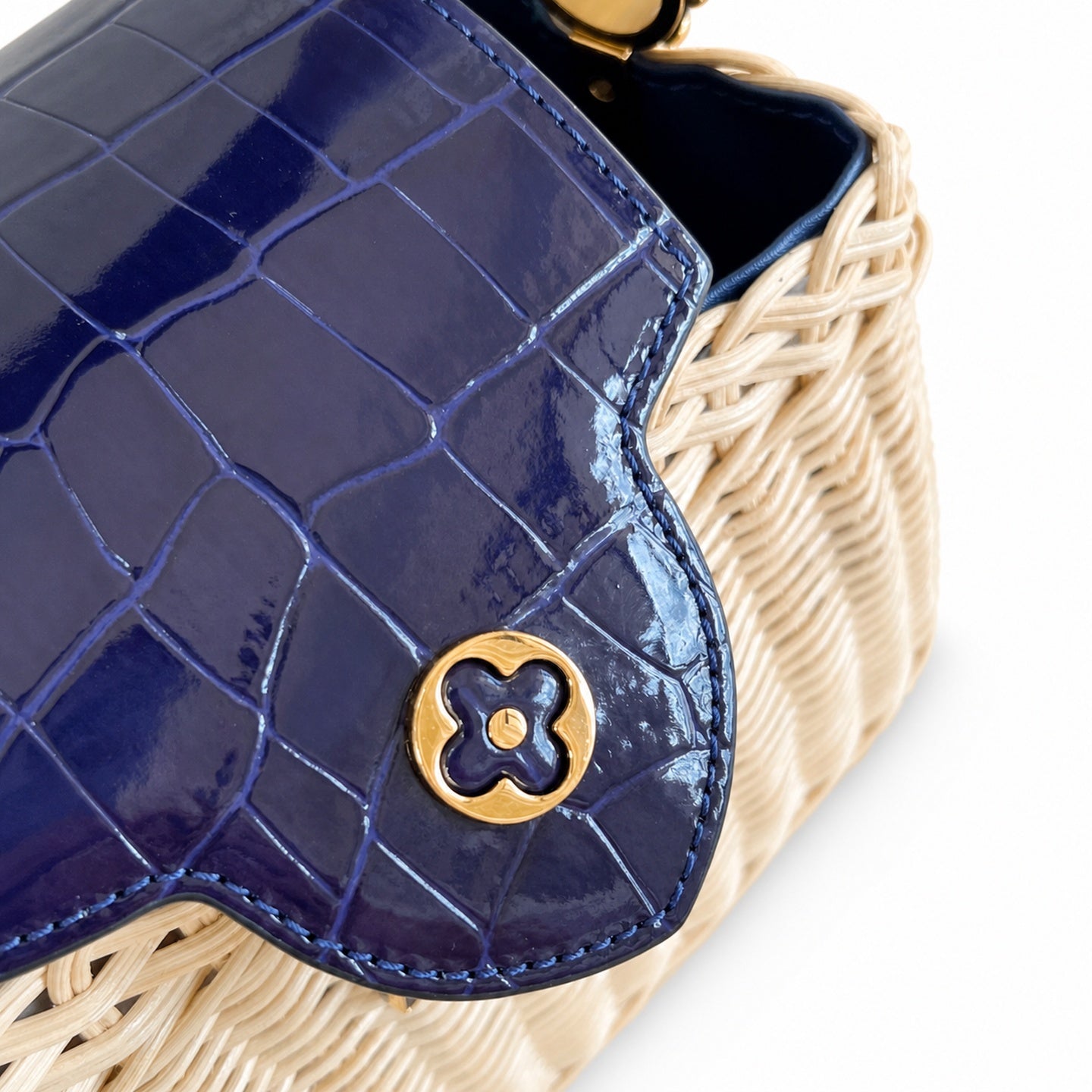 Louis Vuitton Capucines Mini Leather Blue Handbag