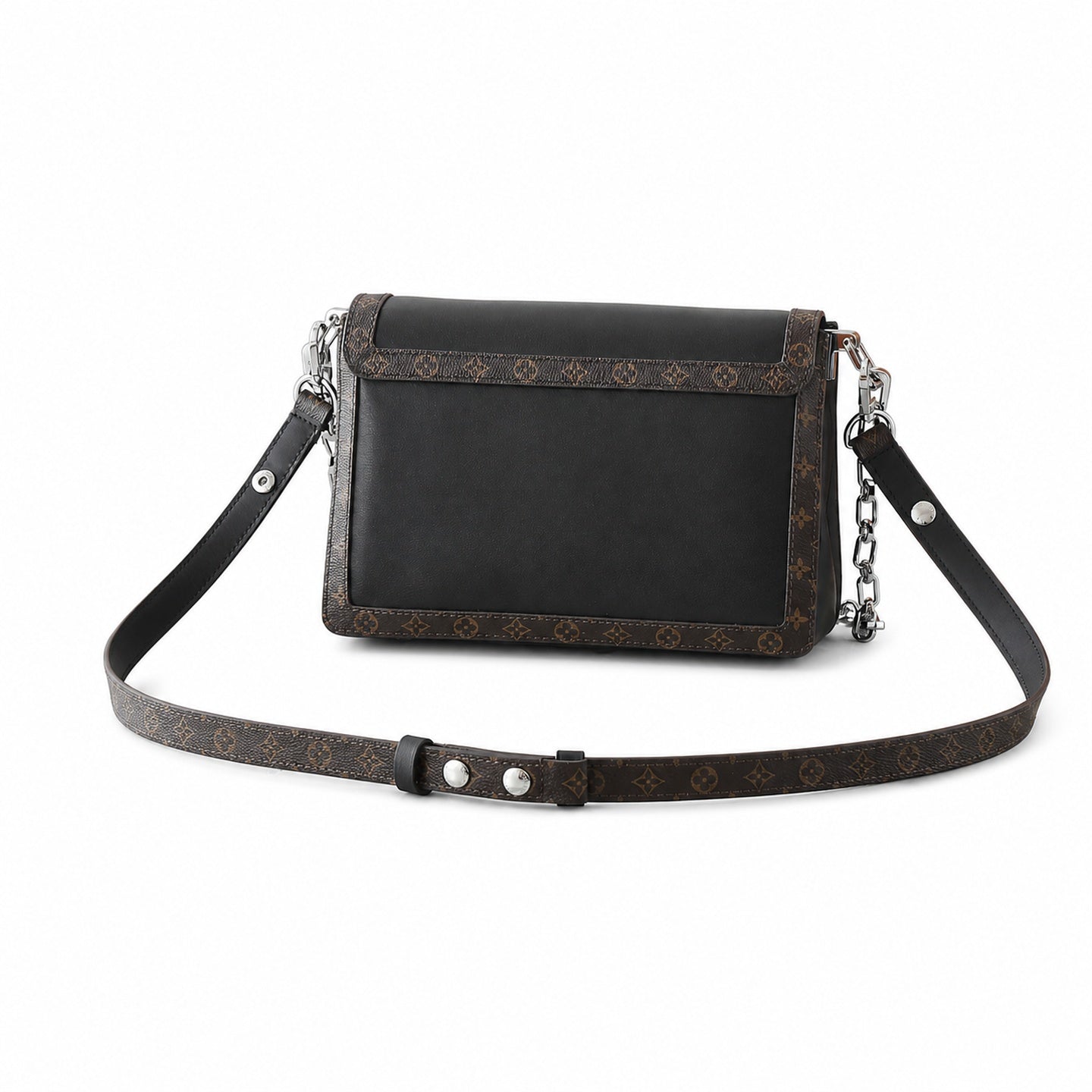 Louis Vuitton Dauphine Medium Canvas Leather Black Handbag