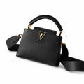 Louis Vuitton Capucines Leather Black Gold Handbag