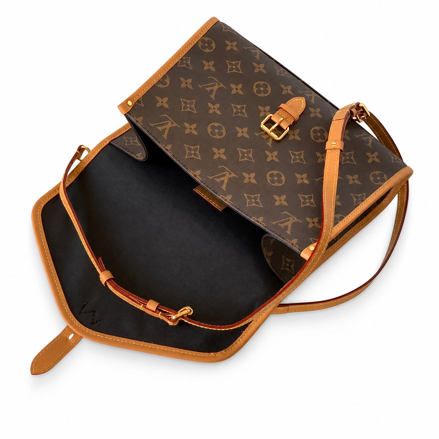 Louis Vuitton Large Canvas Leather Gold Handbag
