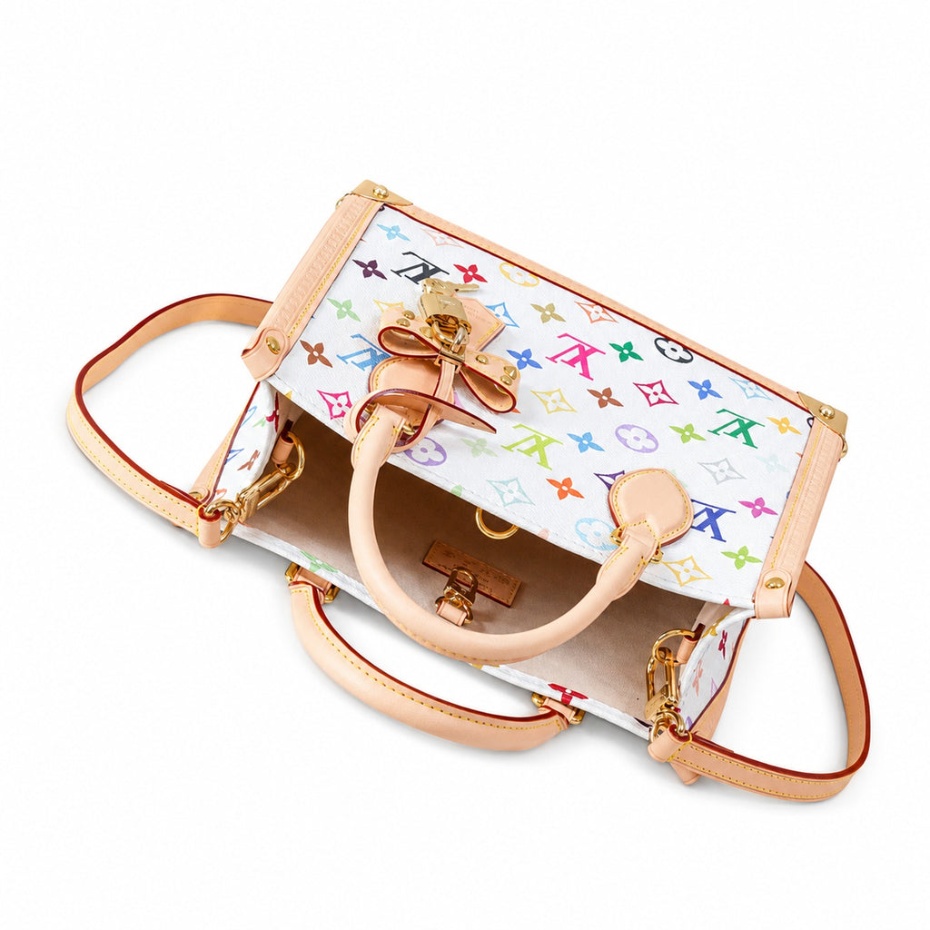 Louis Vuitton OnTheGo Small Canvas Leather White Handbag