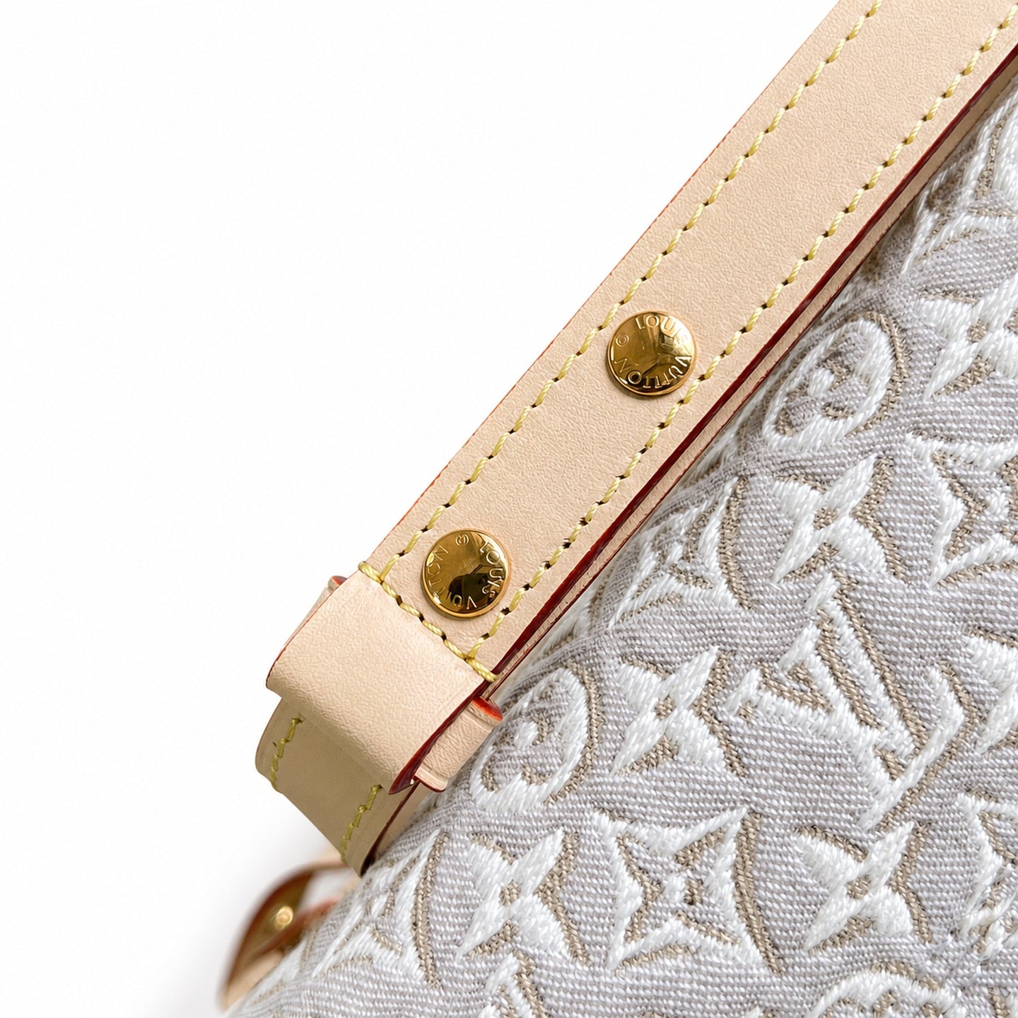 Louis Vuitton CarryAll Embroidered Cotton Canvas Jacquard Leather Handbag