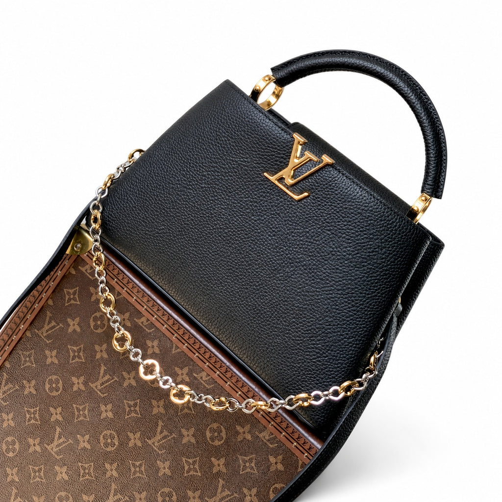 Louis Vuitton Capucines Medium Leather Black Handbag