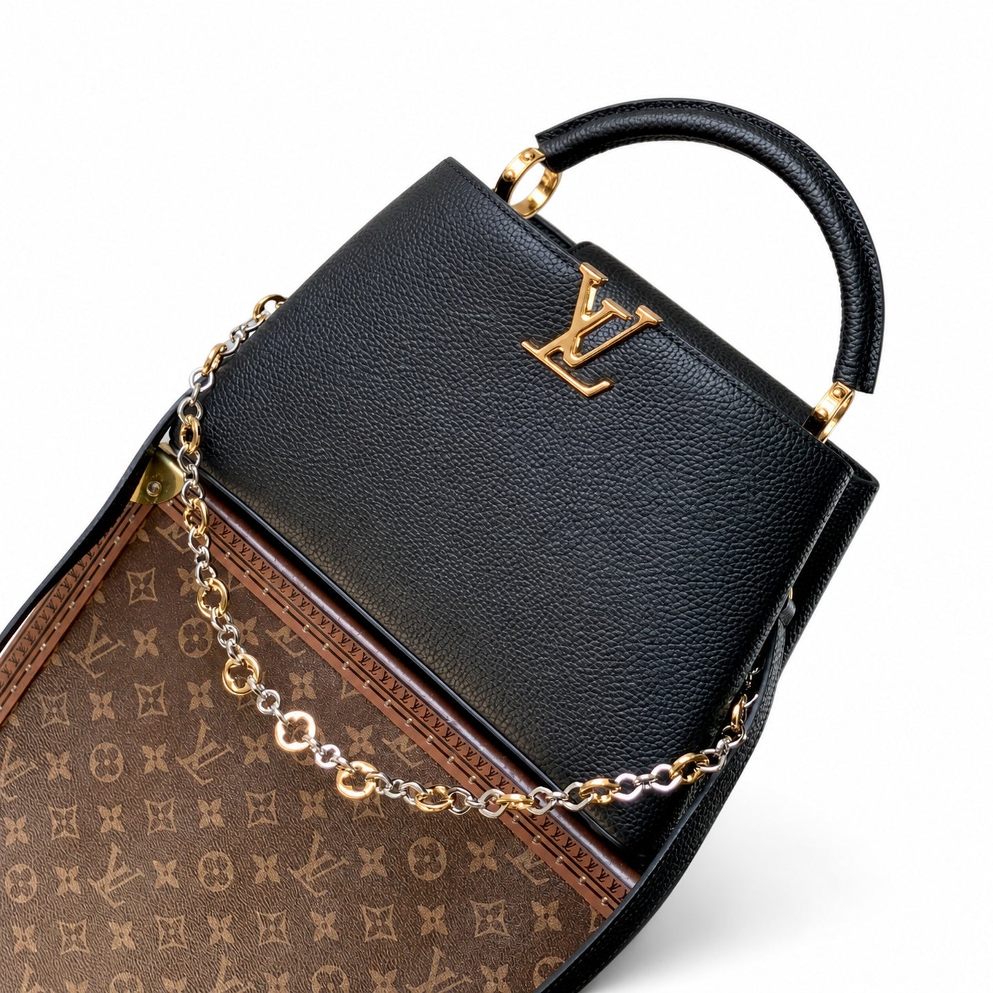 Louis Vuitton Capucines Medium Leather Black Handbag