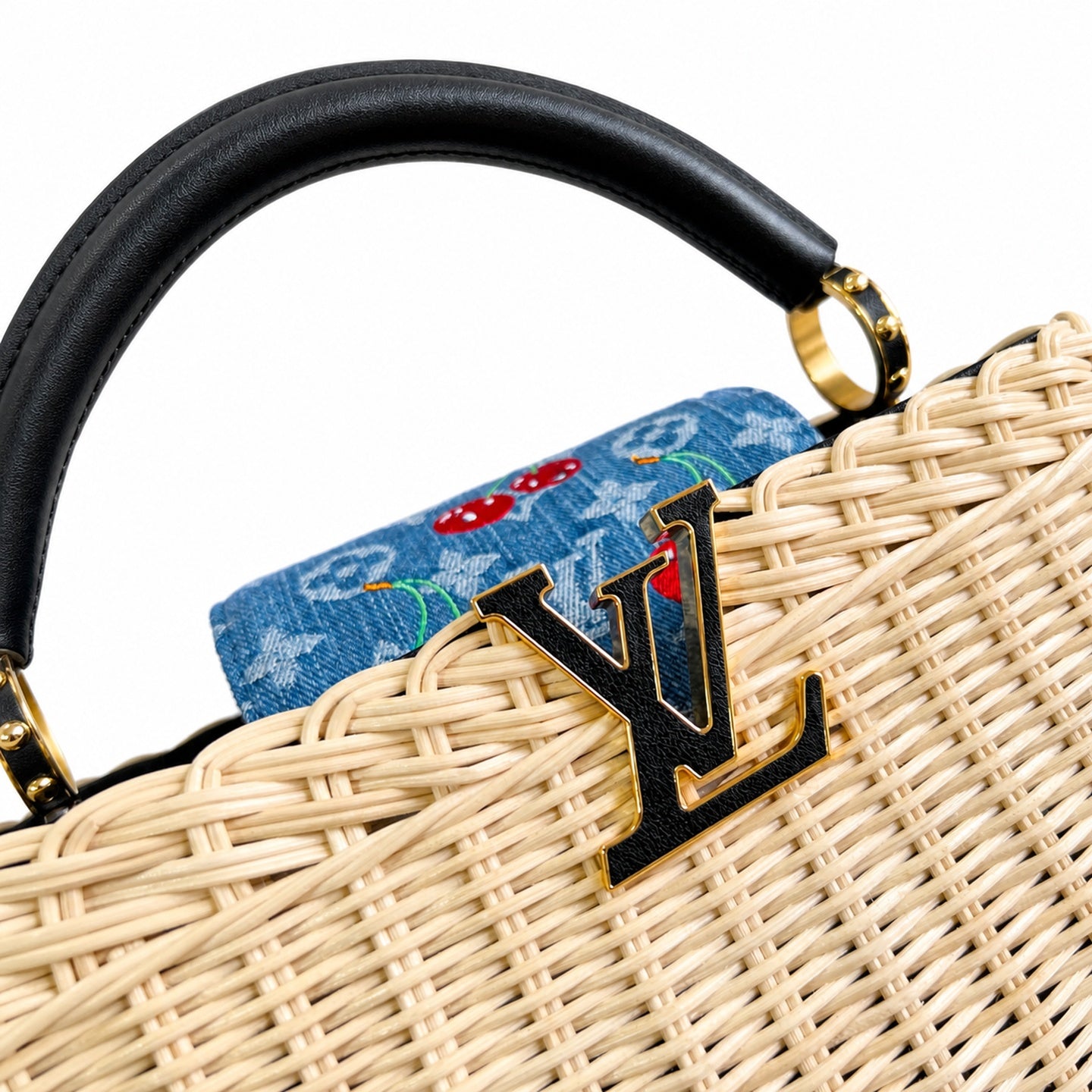 Louis Vuitton Capucines Takashi Murakami Small Black Handbag
