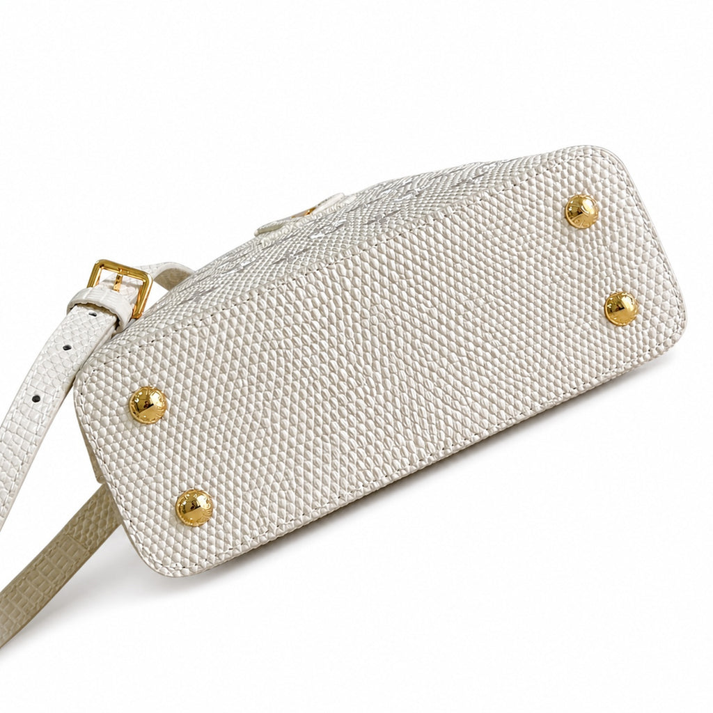 Louis Vuitton Capucines Mini Embroidered Leather White Handbag