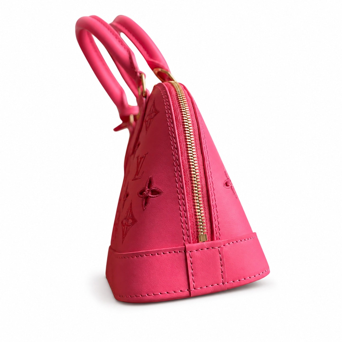 Louis Vuitton Alma Embroidered Leather Red Handbag