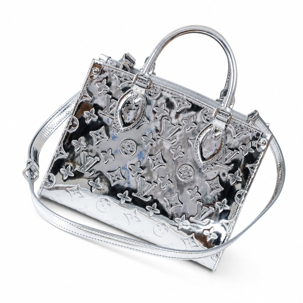 Louis Vuitton OnTheGo Small Canvas Silver Handbag