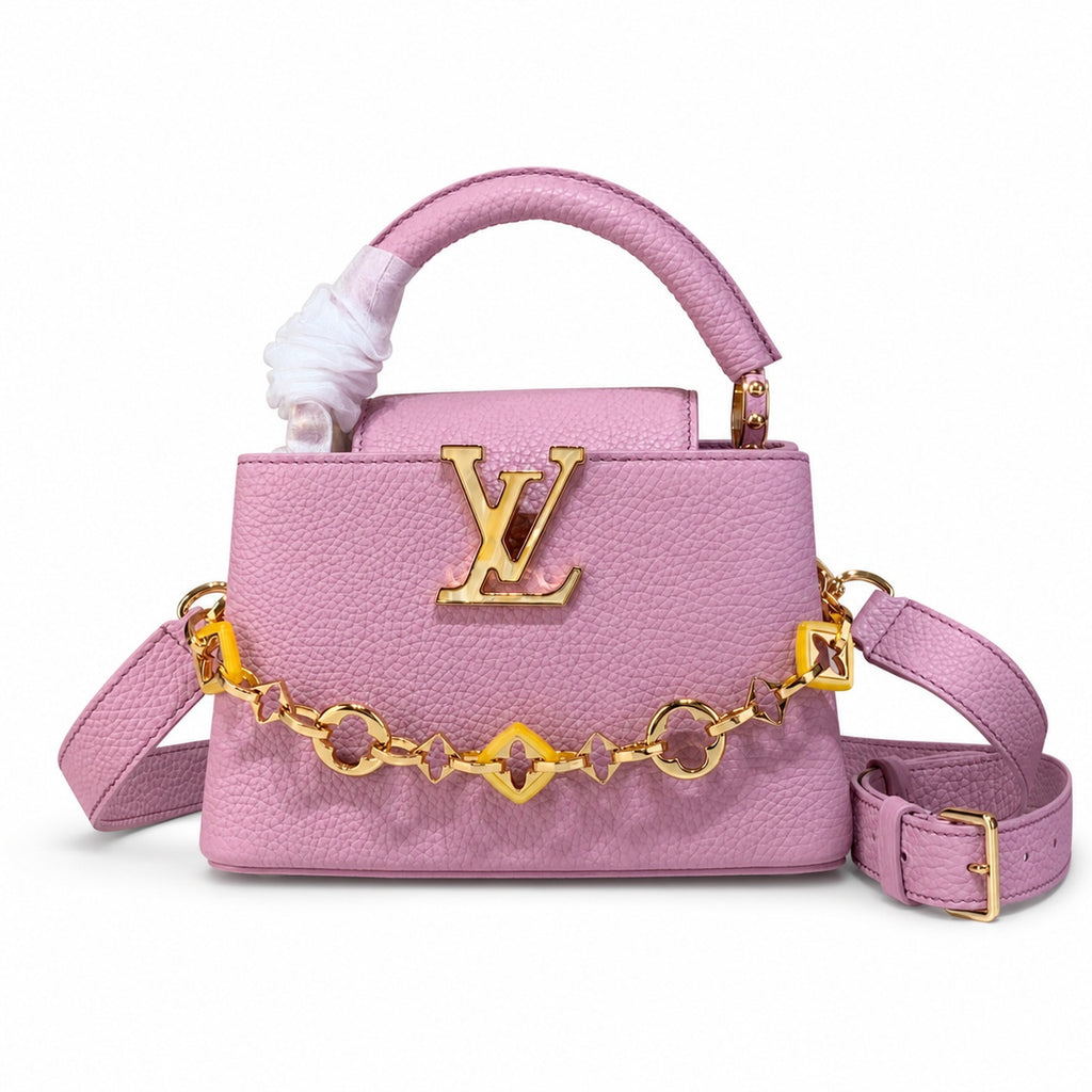 Louis Vuitton Capucines Mini Leather Purple Handbag