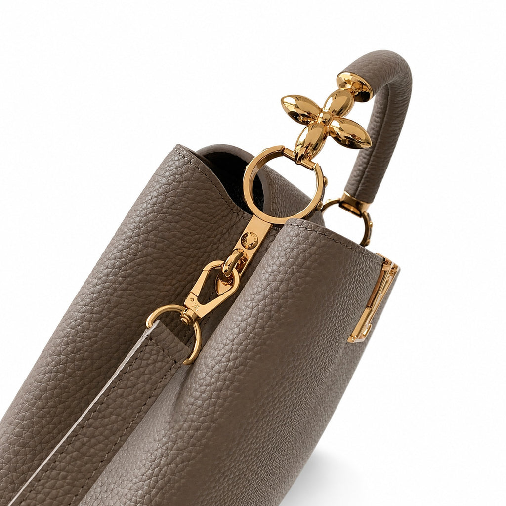 Louis Vuitton Capucines Leather Gray Handbag