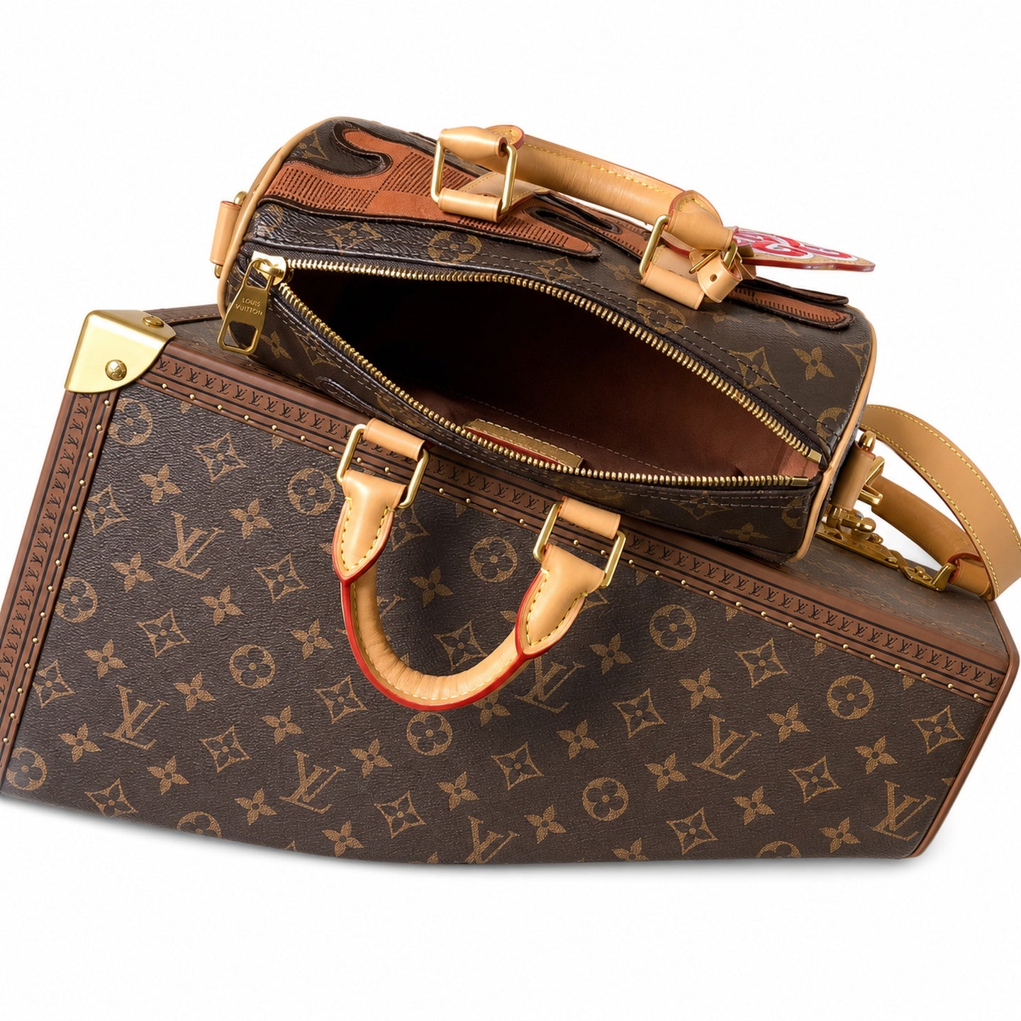 Louis Vuitton Keepall Embroidered Canvas Handbag
