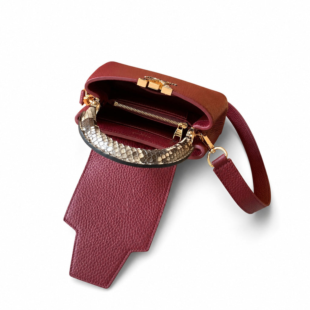 Louis Vuitton Capucines Mini Snakeskin Leather Gold Handbag