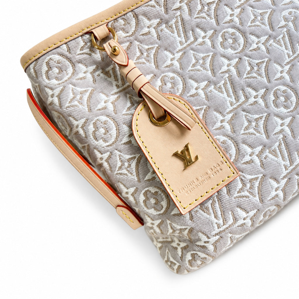 Louis Vuitton CarryAll Embroidered Cotton Canvas Jacquard Leather Handbag