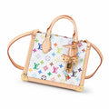 Louis Vuitton OnTheGo Small Canvas Leather White Handbag