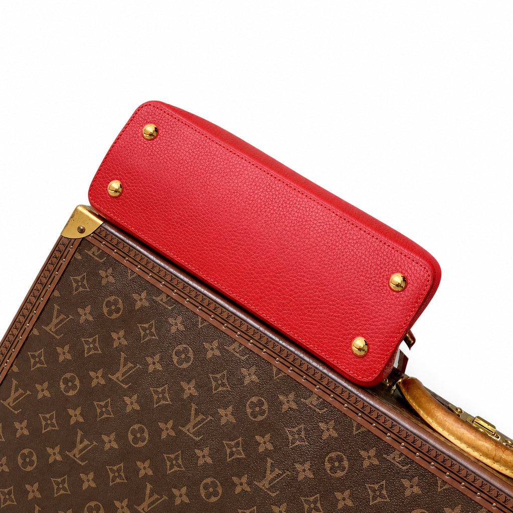 Louis Vuitton Capucines Medium Leather Red Handbag