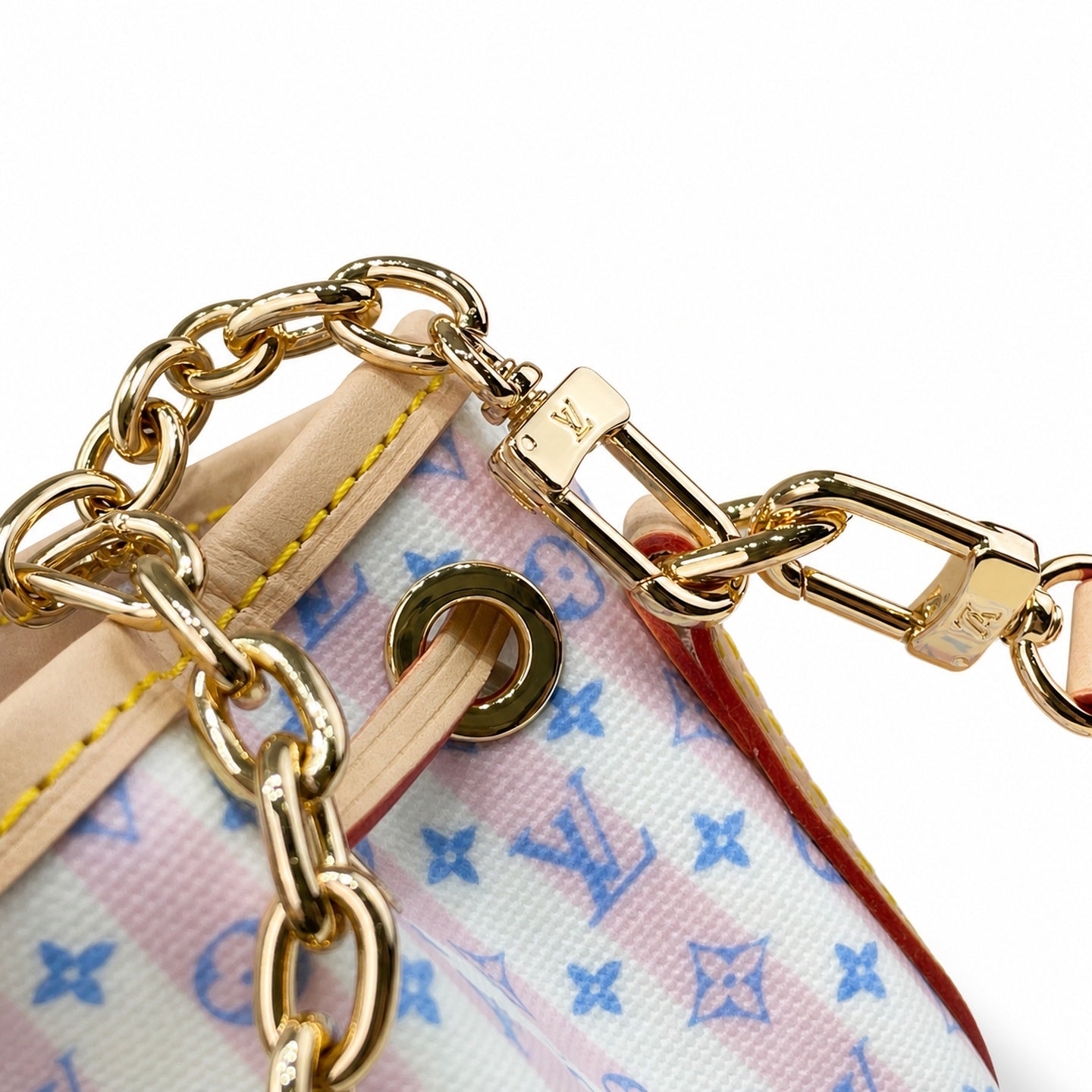 Louis Vuitton Noe Canvas Leather Pink Handbag
