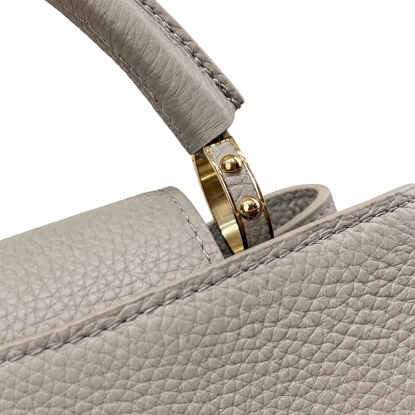Louis Vuitton Capucines Mini Knit Leather Black Gray Pink Handbag