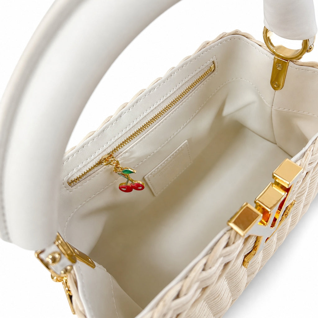 Louis Vuitton Capucines Takashi Murakami Mini White Handbag