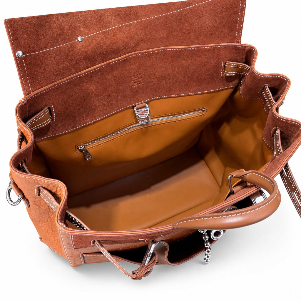 Louis Vuitton Suede Leather Brown Handbag