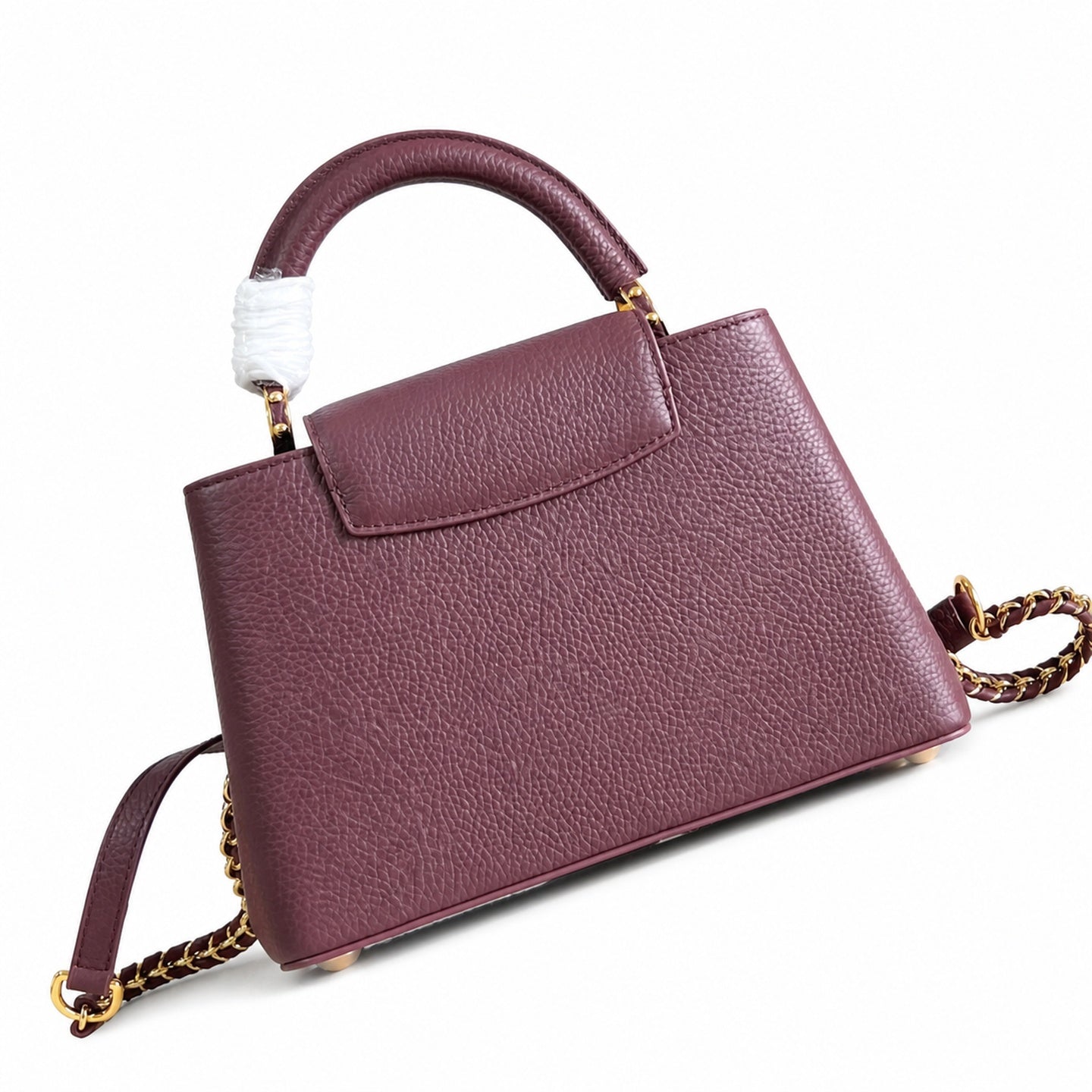 Louis Vuitton Capucines Small Leather Burgundy Handbag